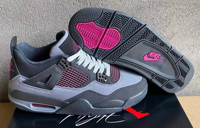 Women Air Jordan 4 Cement Grey Pink - Click Image to Close